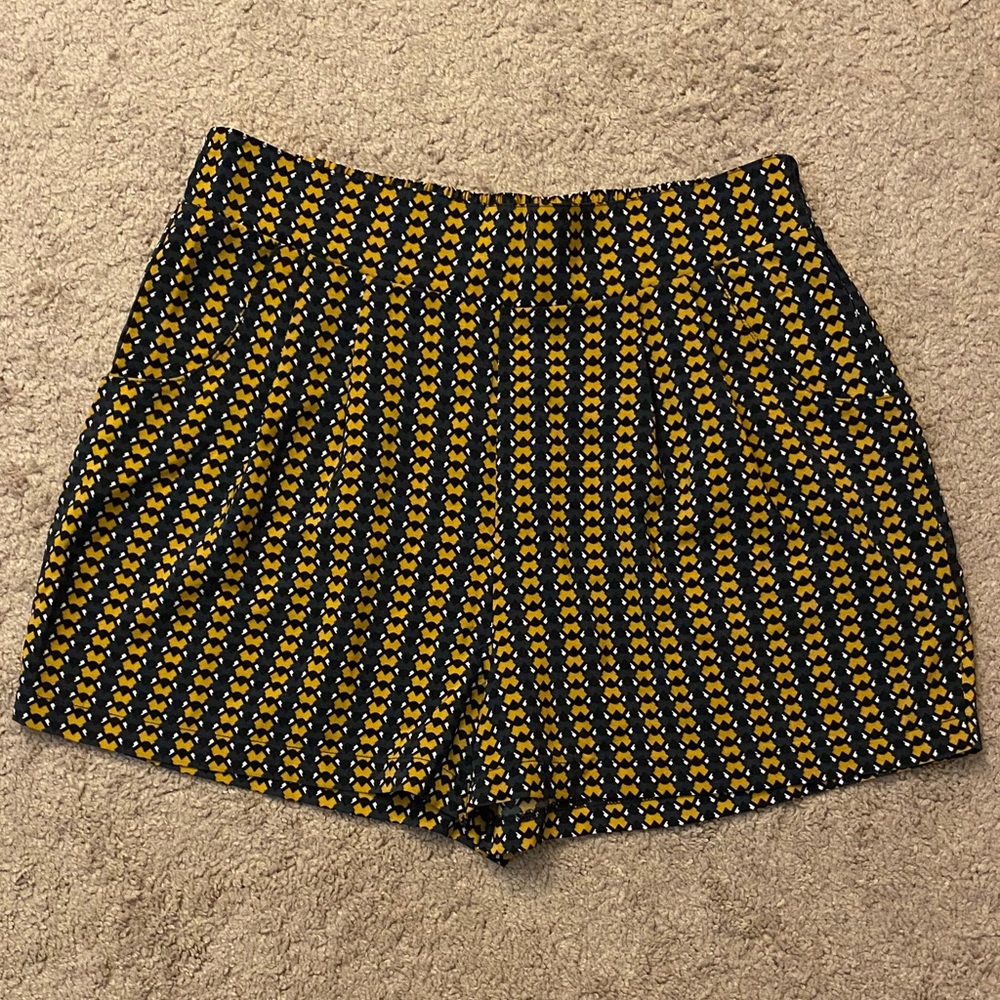 Stretchy gold and blue shorts